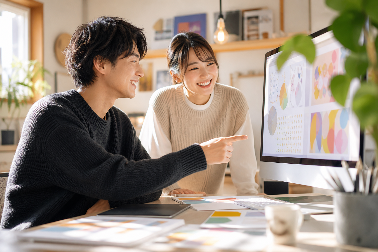 笑顔で仕事を進めるイメージ